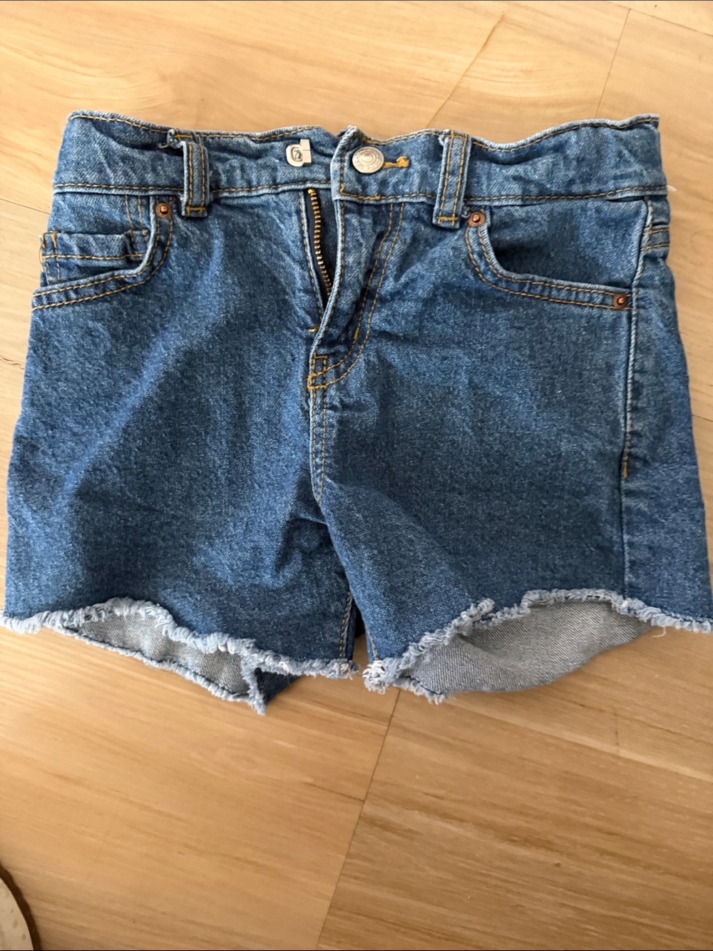 Levi's Blue Denim Frayed Hem Kids Shorts